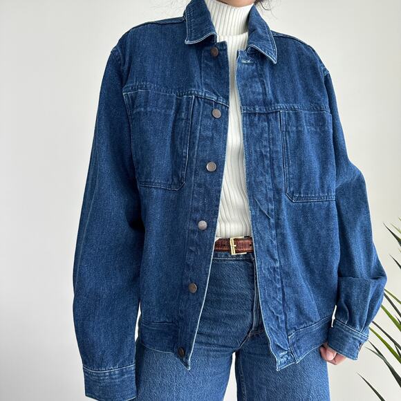 Vintage denim oversized trucker jacket - Picture 2 of 9